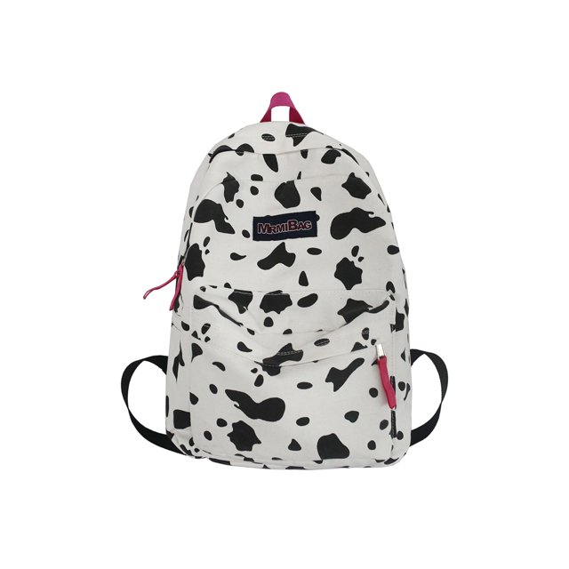 Mochila Gran Capacidad para Mujer Con Patrón Vaca Cebra Lona bolsos Grandes Preppy
