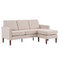 thumbnail image 6 of Resenkos Modern Upholstered Sofa with Reversible Sectional Chaise, Linen L-Shape Couch for Small Space, Beige, 6 of 9