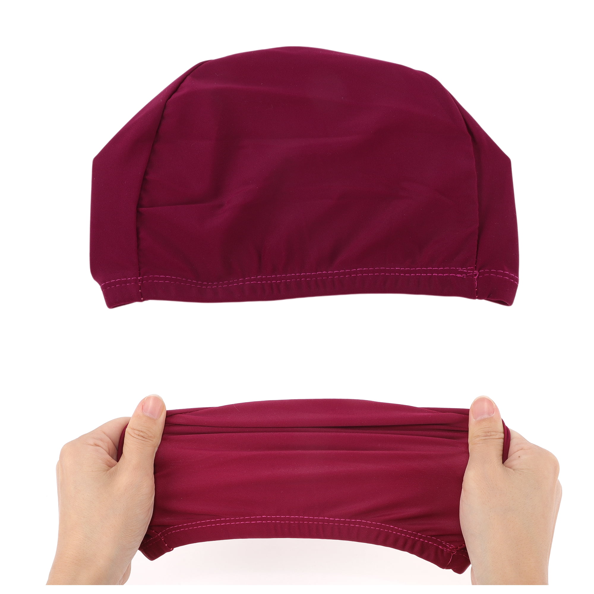 Unique Bargains Elasticity Swim Cap Measuring for Comfortable Fit Purple Red
