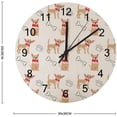 thumbnail image 3 of Silent Wooden Round Wall Clock Cute Dogs and Bones Paws Non Ticking Battery Operated Clocks for Home Office Living Room Bedroom, 3 of 3