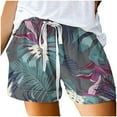 thumbnail image 5 of Runfenguu Spandex Shorts Women, Womens Swim Shorts Fashion Womens Comfy Drawstring Bandage Printing Casual Elastic Waist Pocket Loose Shorts Pants Workout Shorts, 5 of 7
