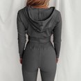 thumbnail image 4 of Mujeres con cuello en V Manga larga Tops Pantalones largos Dos piezas Conjunto sólido Traje casual Wmkox8yi bvn3081, 4 of 7