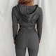thumbnail image 4 of Mujeres con cuello en V Manga larga Tops Pantalones largos Dos piezas Conjunto sólido Traje casual Wmkox8yi bvn3080, 4 of 7