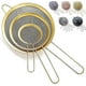 thumbnail image 1 of Gold Fine Mesh Strainer 3 Pieces Set, Golden Flour Sifter For Baking, Stainless Steel Clander, Matcha Tea Strainer, Gravy Separator, Stasher Sieve Pas, 1 of 5
