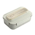 thumbnail image 2 of EGNMCR Lunch Box Japanese Style Sealed Lunch Box Light Adult Student Office Compartment Lunch Box Wheat straw lunch box, 2 of 9