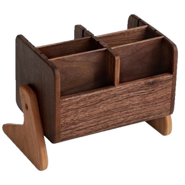 Organizador de joyas de madera, caja de almacenamiento de maquillaje de nogal macizo for tocador, soporte de joyería, decoración del hogar
