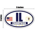 thumbnail image 3 of Flag of Illinois / American Flag Oval 3M Vinyl Bumper Sticker Decal | Navy & Gold Champaign, IL Sticker Vinyl Decal, 3 of 3