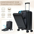 thumbnail image 3 of Pawverly 20" Carry-On Suitcase Set with 14" Cosmetic Case, ABS Spinner Luggage with Quick-Access Front Panel & Combination Lock, 3 of 18