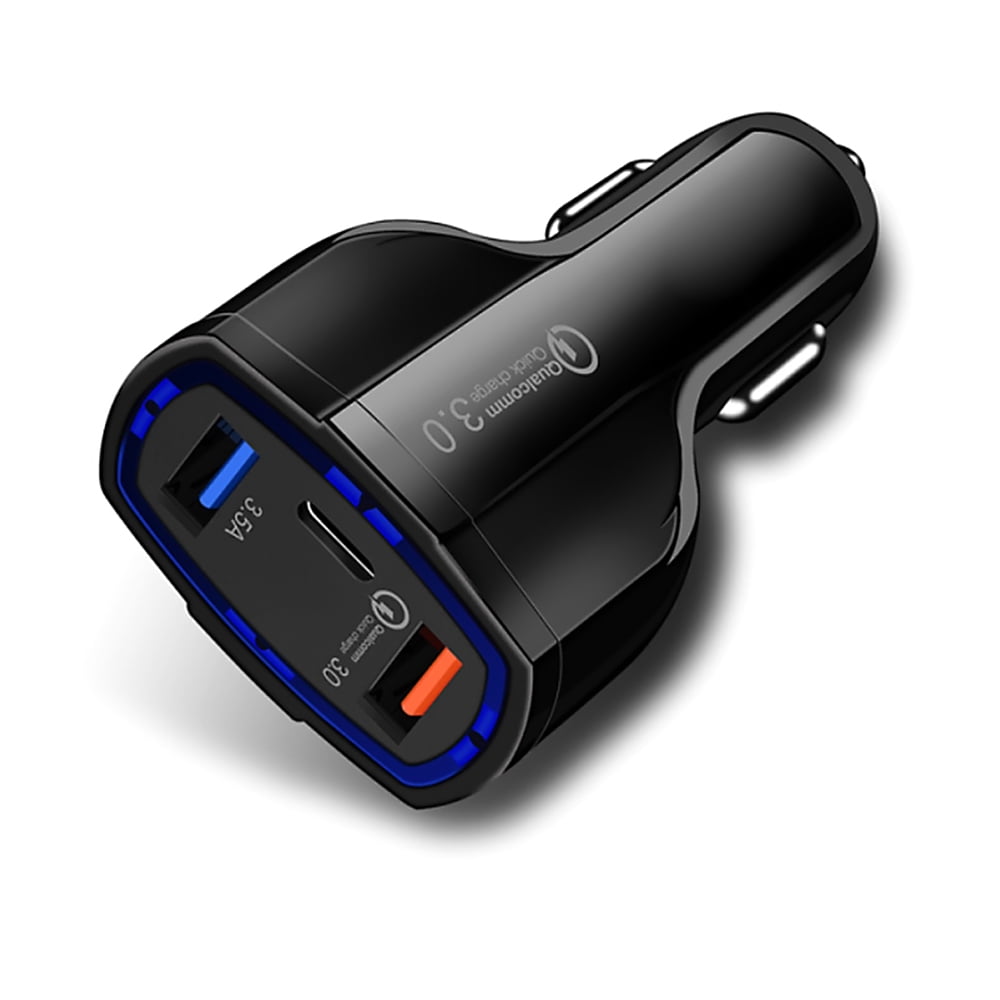 Mistaha Quick Car Charger With 2 USB Ports Type-C Fast Charging Travel Charger Adapter Mobile