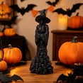 thumbnail image 4 of Halloween Witch Skull Ornament, Black Skeleton Witch Figurine Tabletop Decoration, Spooky Skull Figurine for Desk Shelf Mantel Party Home Decor, Halloween Holiday Ornament Gift, 4 of 6