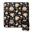 thumbnail image 2 of HELLHERO Pink Blooms with Gold Foliage on Black Sewing Machine Pad Fabric Polyester Storage Pockets Storage Bag for Xmas Gifts Home Sewing Classes, 2 of 5