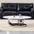thumbnail image 6 of MIKIBAMA Oval Faux Marble Coffee Table for Living Room, 6 of 12