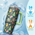 thumbnail image 4 of 30 Oz Merry Christmas Bells Tumbler With Handle, Holiday Coffee Travel Mug Cup, Winter Gift, 4 of 5