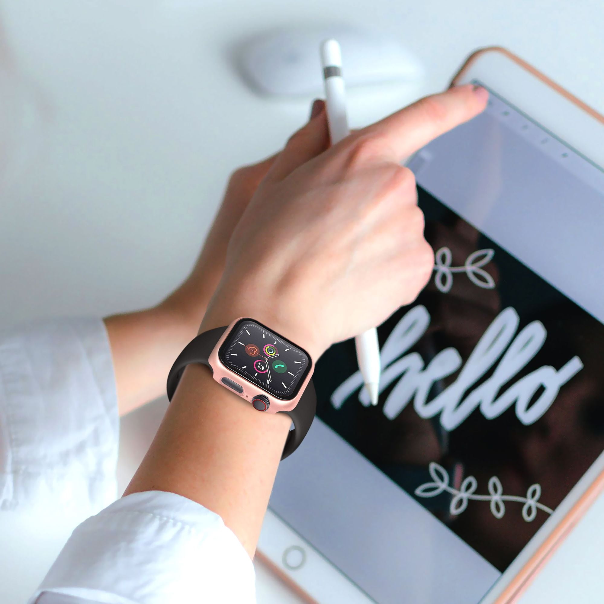 Bracelet Stainless for Apple Watch 1/2/3/4/5/6/7/SE 38/40MM - Rose Gold/White  Pink | Smartwatch accessories \\ Apple watch \\ Strapes