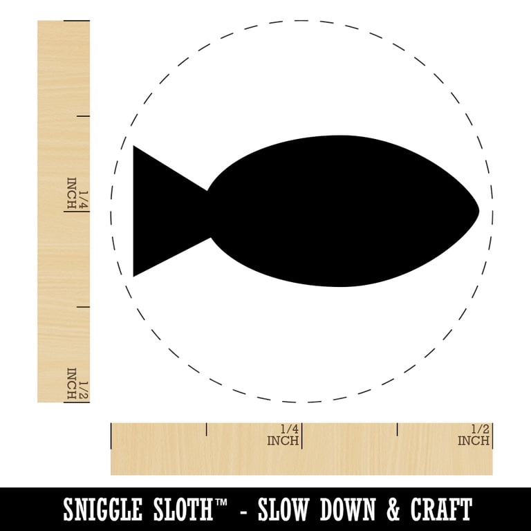 Sniggle Sloth Mini Fish Rubber Stamp - 1/2 Inch Craft Stamp For Planners, Cards, Scrapbooking