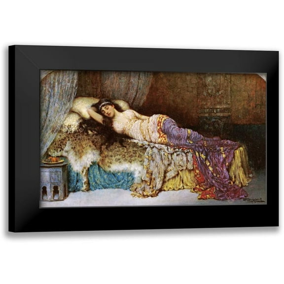 Breakspeare, William A. 14x10 Black Modern Framed Museum Art Print Titled - Sleeping Beauty