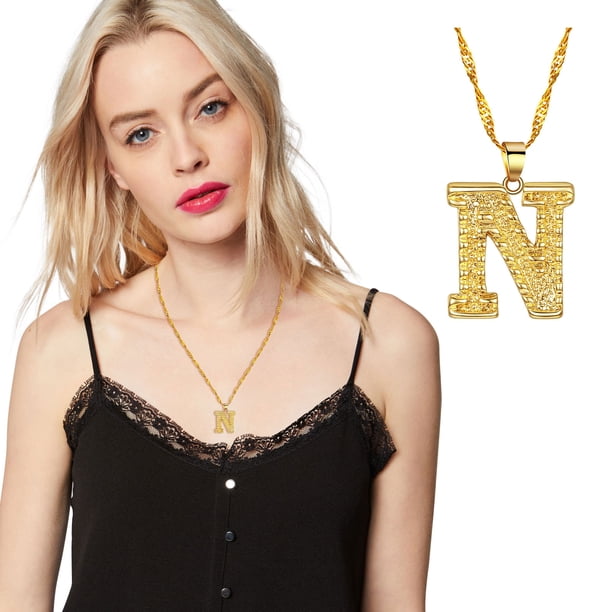 Xihbxyly Collar con Colgante de Cadena con 26 Letras y Nombre En Inglés para Mujer