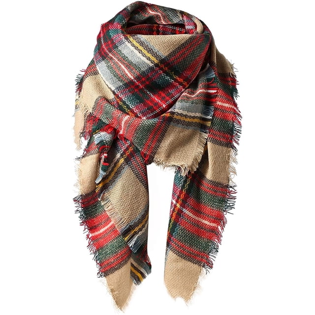 Bufanda gruesa de tartán Century Star, manta de gran tamaño, chal suave y cálido, cuadros clásicos para mujer Xemadio CJWUS-3285