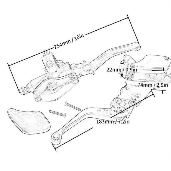 Juego de palanca de embrague de freno hidráulico de 7/8" con depósito de cilindro maestro para motocicleta