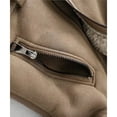 thumbnail image 6 of Women's Faux Shearing Moto Jacket Thick Lined Parka Winter Shearling Coat Leather Jacket Brown 9207 M, 6 of 10