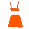 thumbnail image 7 of UPPADA Womens Two Piece Tankini Swimsuit 2 Piece Tummy Control Bathing Suit V Neck Swim Tank Tops and Skirts Set Flattering Ladies Beach Swimwear Orange Swimsuit,M, 7 of 7