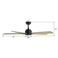 thumbnail image 5 of CARRO  Livingston 60-inch Indoor Ceiling Fan with LED Light and Remote-Downrod Black/Wooden, 5 of 5