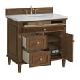 thumbnail image 7 of James Martin Vanities 36" Single Vanity, Mid-Century Walnut w/ 3 CM White Zeus Quartz Top, 7 of 7