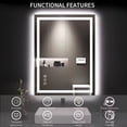 thumbnail image 2 of Wall-mounted LED Bathroom Mirror, Anti-Fog, Adjustable Color Temperature & Brightness, Backlit + Front Lit - 24"x32", 2 of 10