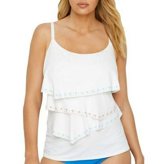 COCO REEF WOMENS RUFFLE BRA SIZED UNDERWIRE SWIMSUIT TANKINI TOP
