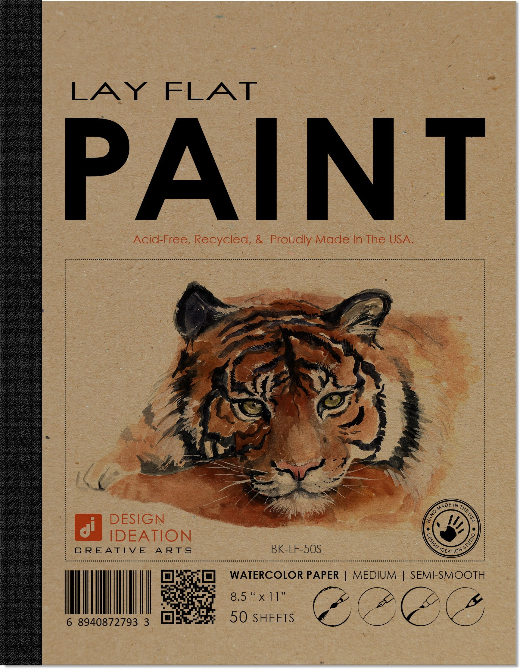 LAY FLAT sketchbook. Removable sheet, journal style SKETCH book for