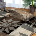 thumbnail image 5 of BNM Floral Damask Indoor Area Rug, 8' Round, Beige, 5 of 6
