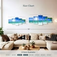 thumbnail image 4 of Elephant Stock Beach Daydream Wall Art - Horizontal Multi Panel Canvas - Living Room Wall Decor - Beach Multi Panel - Blue And Green Decor - 55" x 24", 4 of 8