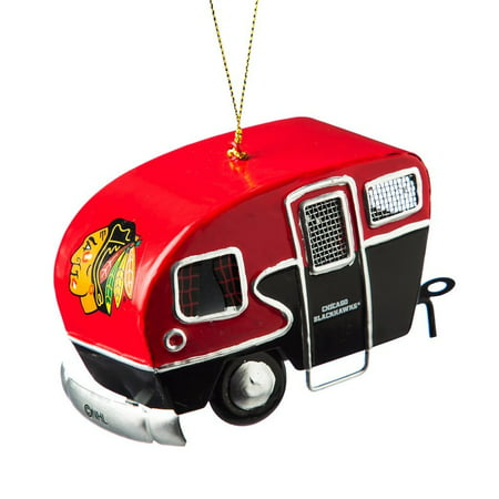 Metal Chicago Blackhawks Camper Ornament, Cheer on the Blackhawks from home or on the road with this vintage camper ornament! By Team Sports America from