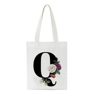 Clearance!SDJMa Initial Printed Canvas Tote Bag, Personalized