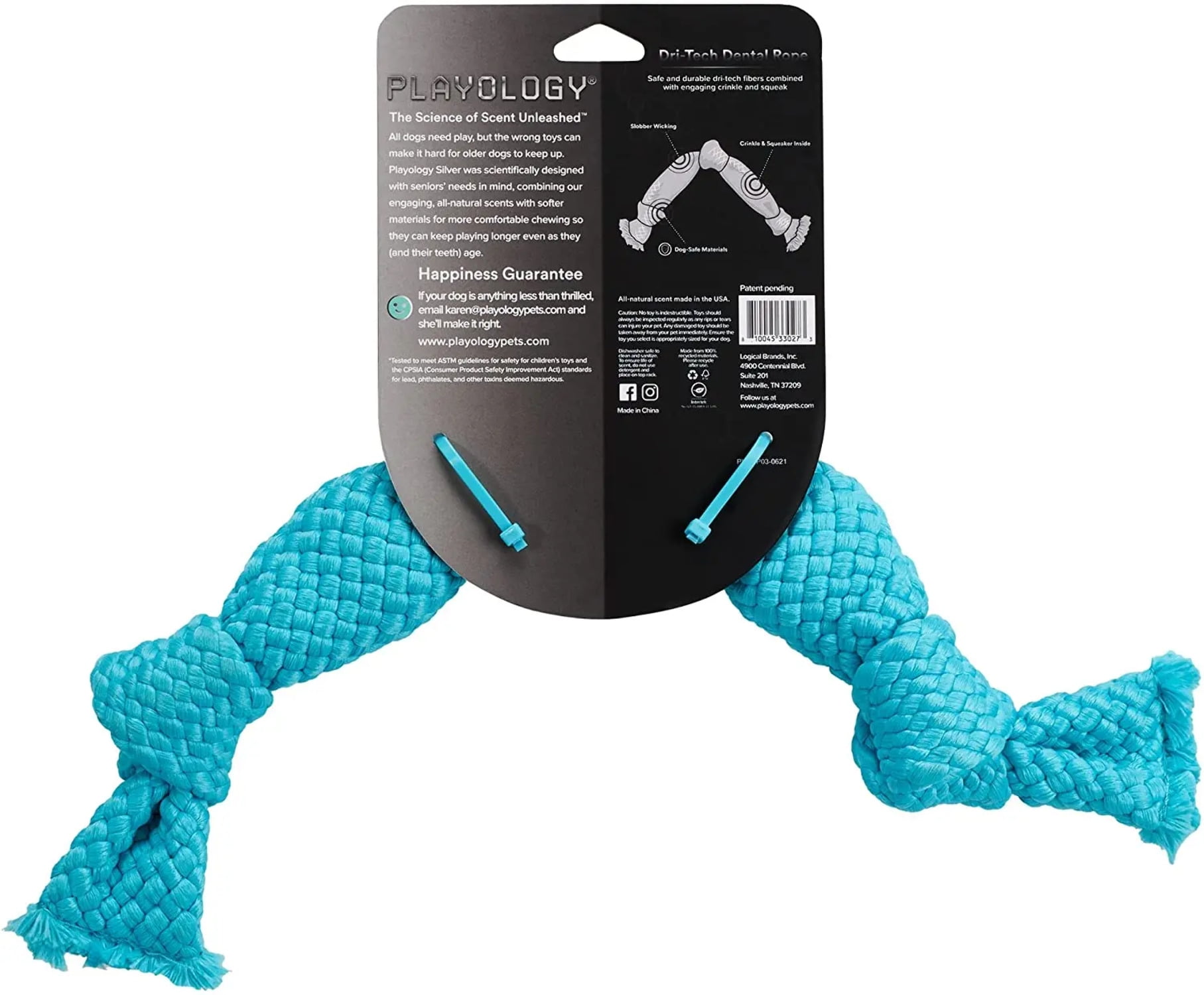 Playology Puppy Rope Dog Toys for Sensory Development, Small Dog Breeds-  Interactive Tug & Chew Dog Toys for Puppies 8-16 Weeks - Engaging  All-Natural