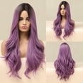thumbnail image 5 of BERON Ombre Purple Long Wavy Wig Middle Part Wig for Women Heat Resistant Natural Looking Hair Wig for Party Cosplay, 5 of 7