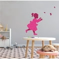 thumbnail image 2 of GIRLY - Kids Girls Bedroom Nursery Butterflies Art Decoration Garden Themed Design Vinyl Wall Decal - Home Living Room Young Girl In A Floral Dress Adhesive Wall Décor Sticker 30" x 30", 2 of 3