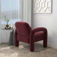 thumbnail image 4 of SEYNAR Mid-Century Modern Velvet Upholstered Accent Chair,Elephant Trunk Lounge Chair for Living Room(Red), 4 of 6