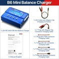 thumbnail image 1 of SKYRC Lipo Charger IMAX B6 V2 B6 Mini Balance Battery Charger Discharger For RC Model NiMH NiCD LiHV NiCd PB Li-ion, 1 of 5