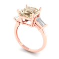 thumbnail image 2 of Three-Stone Engagement Ring for Women - 3ct Natural Morganite in 14K Rose Gold Promise Ring, 2 of 6