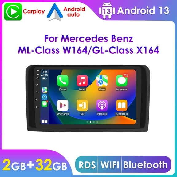 For Mercedes Benz GL-Class X164 GL320 GL350 GL420 GL450 GL500 2005-2012 Bluetooth Android 13 Apple Carplay 2 32GB Wifi Car Stereo Radio Head Unit Multimedia GPS Navigation Player