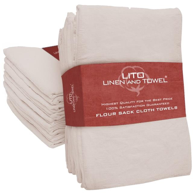 LITO Linen & Towel 33 x 38 in. Flour Sack Towels Natural