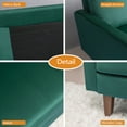 thumbnail image 5 of Hybition Velvet Loveseat Modern Sofa with Wooden Legs-Green, 5 of 8