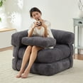 thumbnail image 4 of Puremind Folding Sofa Bed, Convertible Floor Couch for Adults and Kids, Corduroy Foldable Futon Sofa Bed with Armrest for Living Room/Bedroom, Gray, 4 of 8