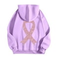 thumbnail image 5 of Yuanlong Womens Hoodies Zip Up Long Sleeve Ribbon Print Drawstring Hoodie Breast Cancer Awareness Jackets With Pockets, 5 of 6