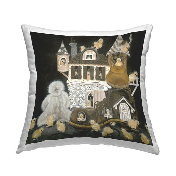 Stupell Industries Chicks in Shoe House Decorative Printed Throw Pillow Design by Hollihocks Art