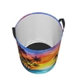 thumbnail image 3 of PHELIKA Palm Trees Silhouette At Sunset 02 Laundry Basket 65L Large Foldable Round For Dirty Clothes Toy Storage, 3 of 6