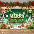 thumbnail image 3 of Festive Merry Christmas Banner Red Green Color Christmas Banner Candy Cane Gift Box Xmas Banner for Christmas Party Holiday Decoration Indoor Celebration, 3 of 9