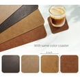 thumbnail image 4 of RENMTURE Faux Leather Placemats,Cup mat,Non-Slip, for Kitchen Dining Table,Conference,Restaurant,Coffee Shop (Walnut Brown, Rectangle)_Gift Of G, 4 of 5