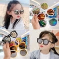 thumbnail image 2 of Niños Sombra Gafas De Sol Redondas Niñas Al Aire Libre Sombrilla Moda Lindo Dibujo Animado Protección UV Colorido, 2 of 4